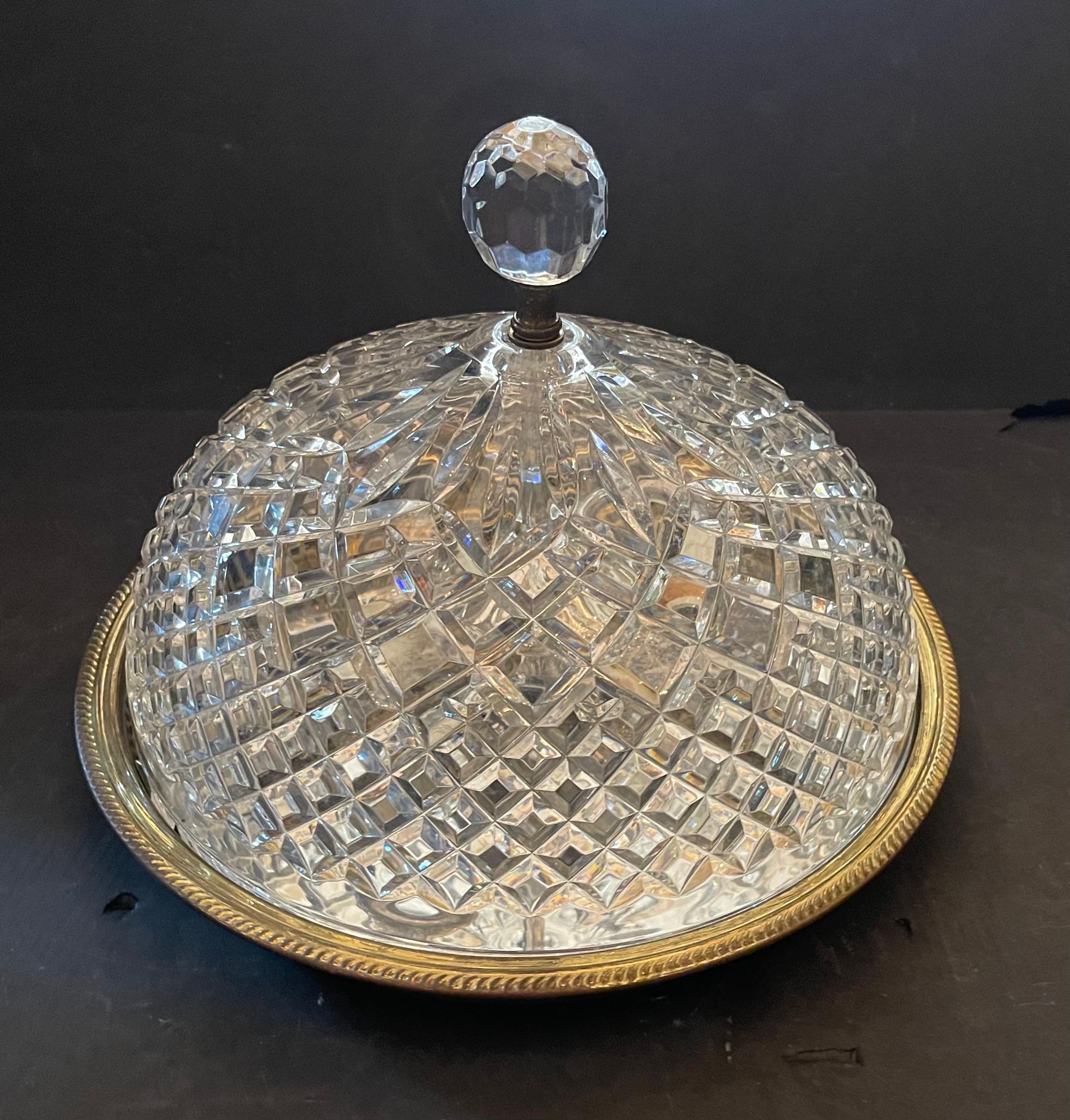 20th Century Wonderful Vintage Elegant Waterford Crystal Flush Mount Large Ceiling Fixture