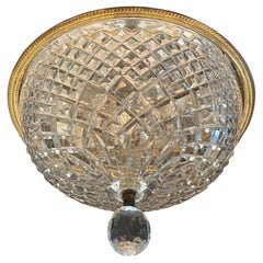 Wonderful Vintage Elegant Waterford Crystal Flush Mount Large Ceiling Fixture