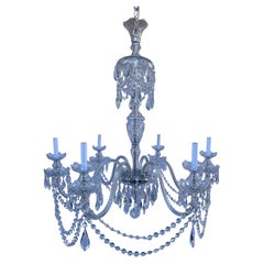 Wonderful Vintage English Georgian Crystal Swag Waterford Silvered Chandelier