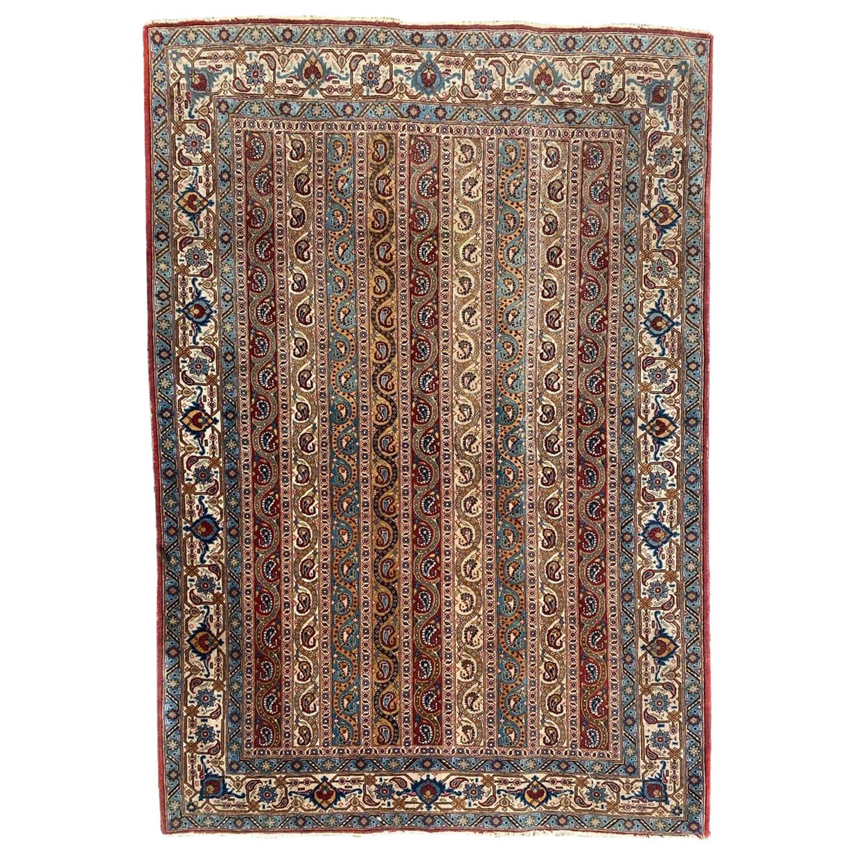 Bobyrug’s Wonderful Vintage Fine Qom Rug