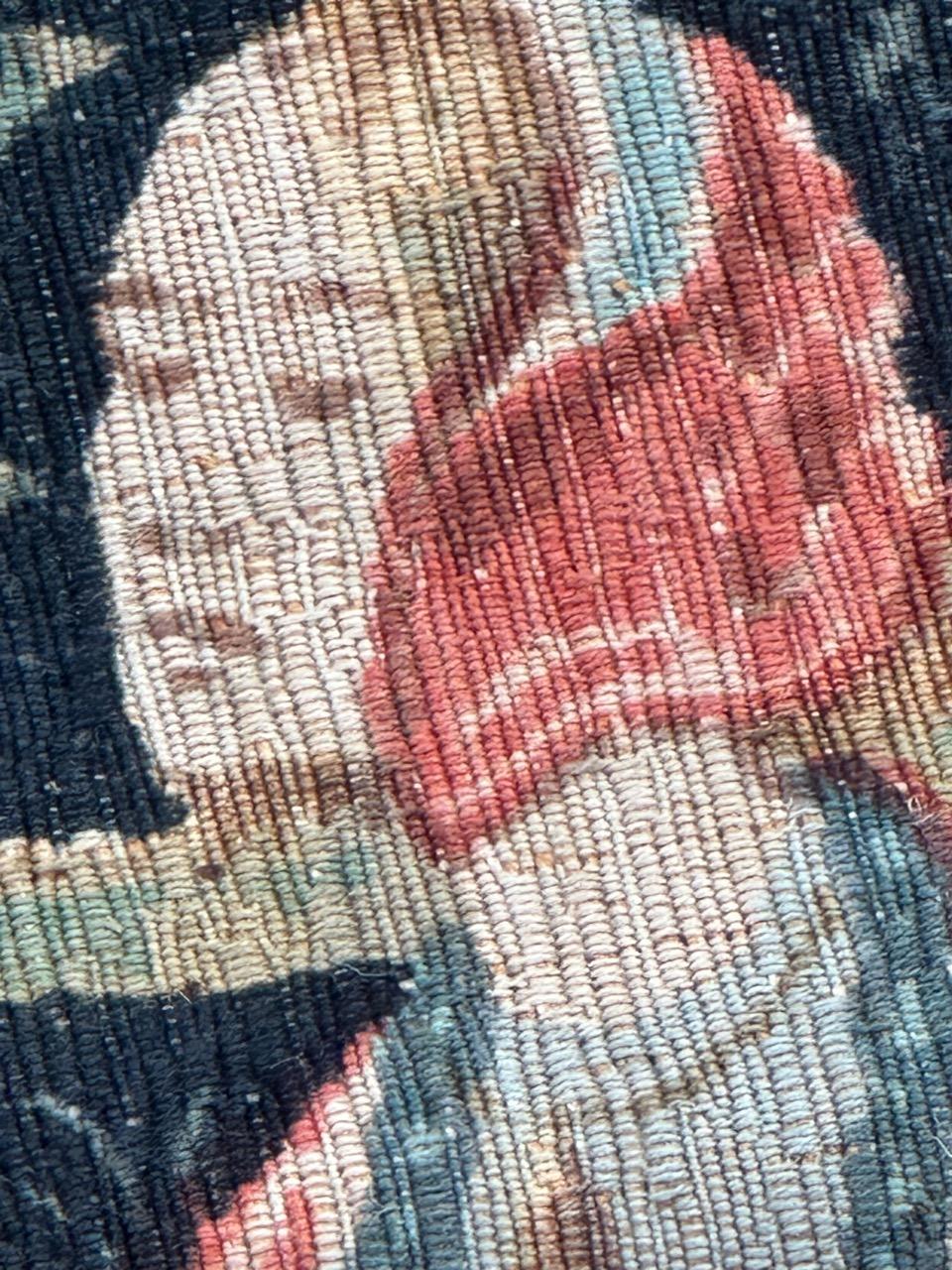Maravilloso Tapiz Vintage Francés Estilo Aubusson Impreso a Mano 