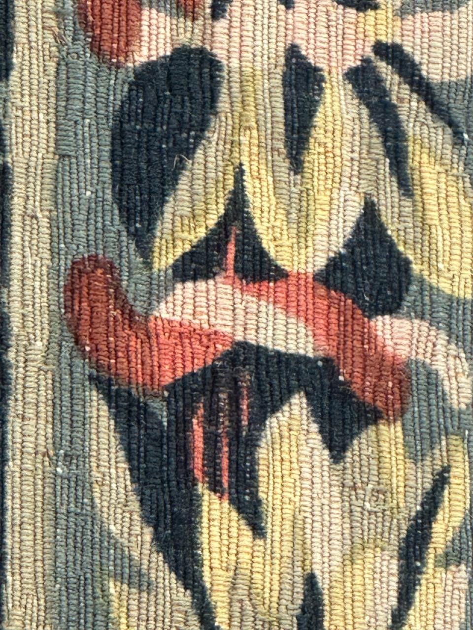 Maravilloso Tapiz Vintage Francés Estilo Aubusson Impreso a Mano 