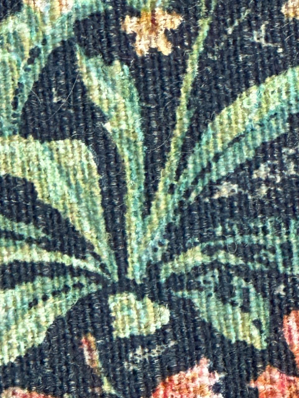 Wunderschöner französischer handbedruckter Vintage-Wandteppich im Aubusson-Stil mit Lesezeichen im Angebot 11