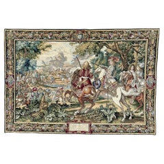 Wonderful vintage french Aubusson style Jacquard tapestry with historical design