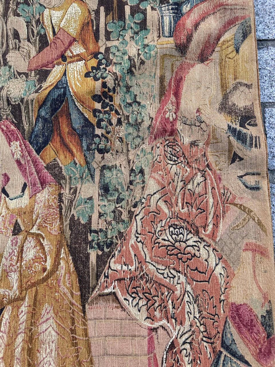 Bobyrug’s Wonderful Vintage French Hand Printed Tapestry Vendanges Design For Sale 5