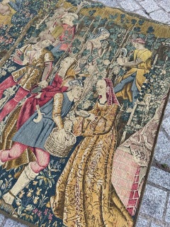 Bobyrug’s Wonderful Vintage French Hand Printed Tapestry Vendanges Design