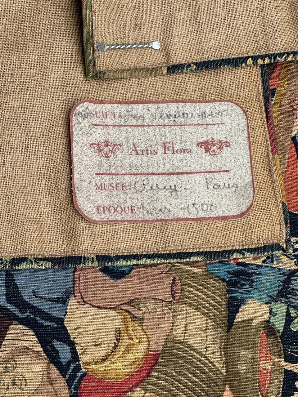 Wonderful Vintage French Hand Printed Tapestry “Vendanges” For Sale 13