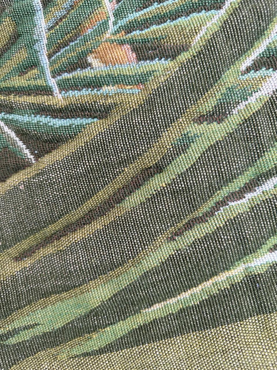Bobyrug’s Nice vintage french Jaquar tapestry “tropical forest” (Henri Rousseau) For Sale 5
