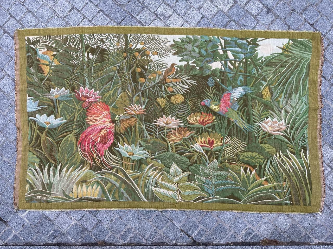 Exquisite Mid-Century French Tapestry by Henri Rousseau

Discover the timeless beauty of this mid-century French tapestry featuring the renowned artist Henri Rousseau's 