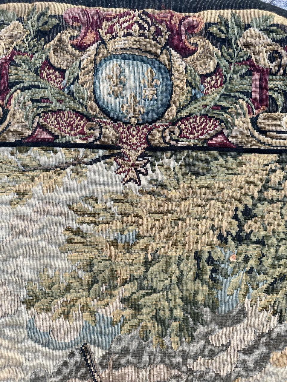 Bobyrug’s Wonderful vintage french Jaquar tapestry with historical design  For Sale 2