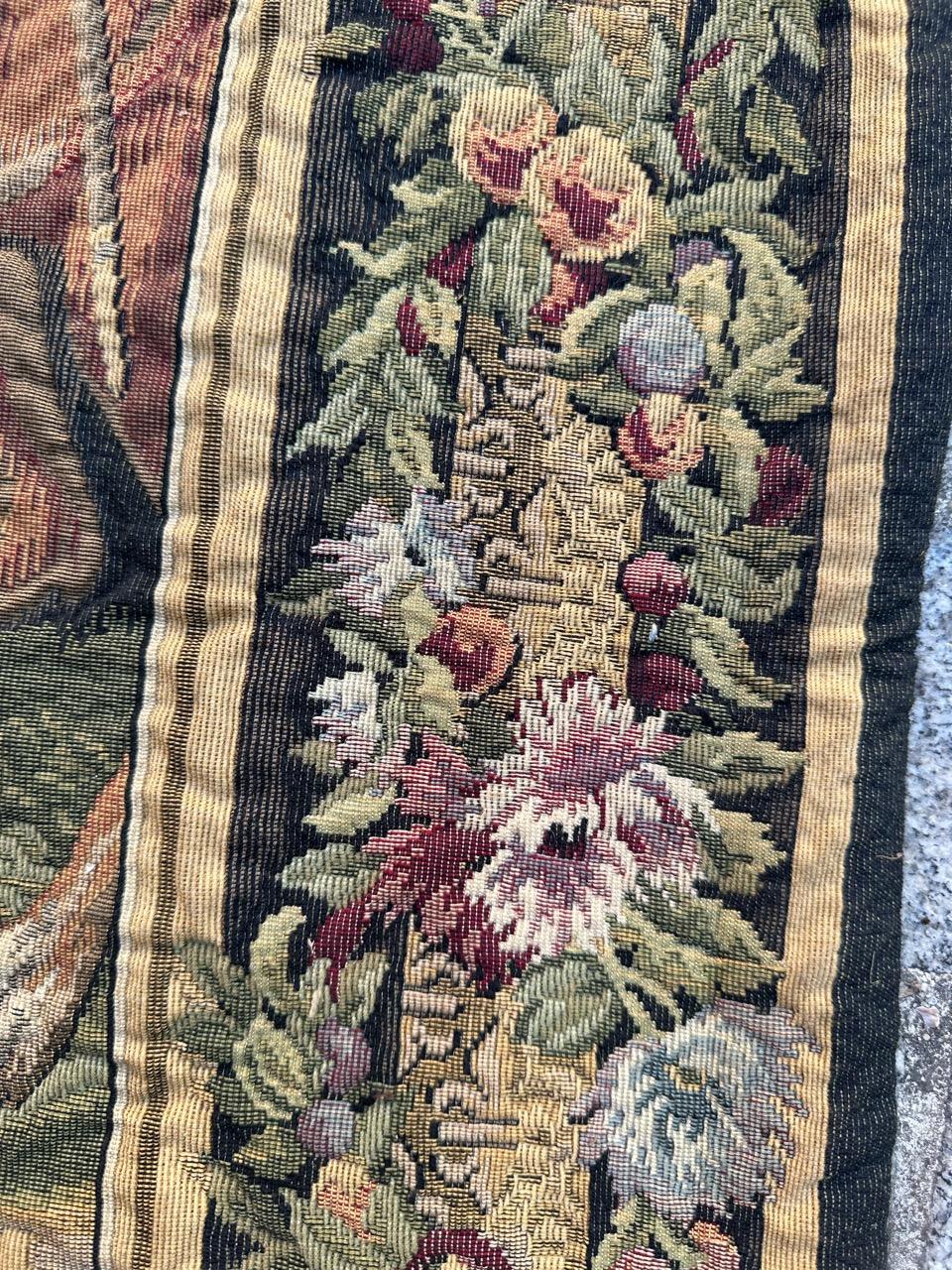 Bobyrug’s Wonderful vintage french Jaquar tapestry with historical design  For Sale 7