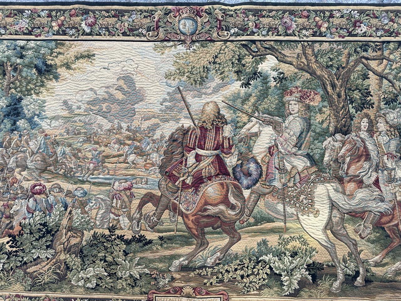 Aubusson Bobyrug’s Wonderful vintage french Jaquar tapestry with historical design  For Sale