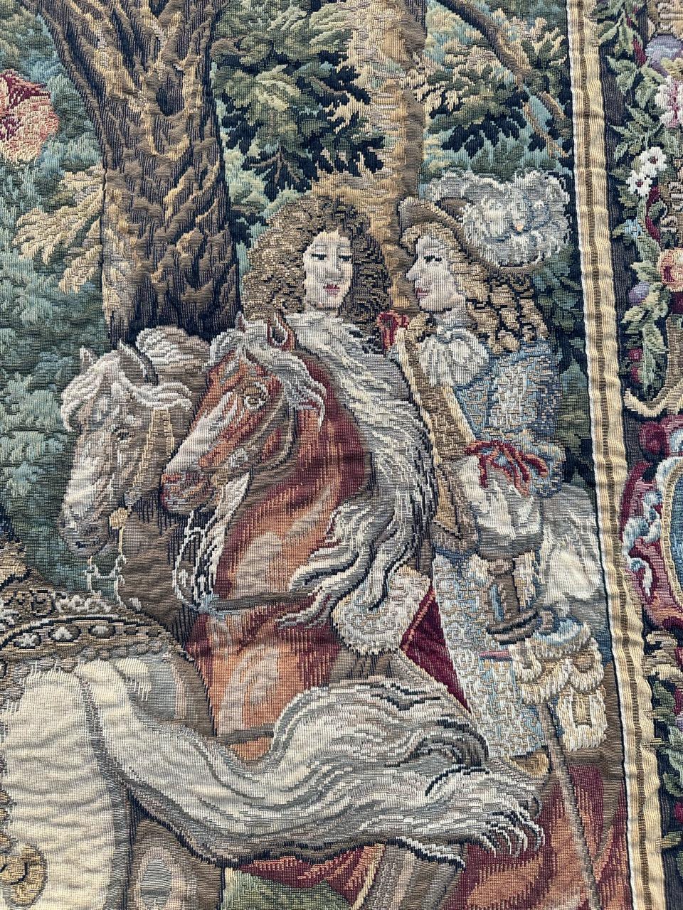 Bobyrug’s Wonderful vintage french Jaquar tapestry with historical design  For Sale 1