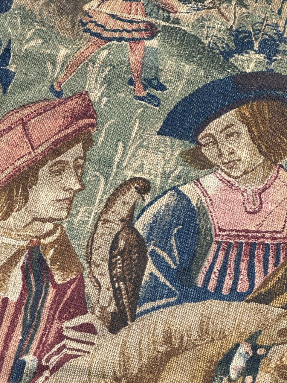 Wonderful Vintage Französisch Bildschirm von Hand gedruckt Tapestry 