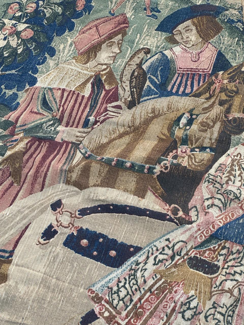 Wonderful Vintage Französisch Bildschirm von Hand gedruckt Tapestry 