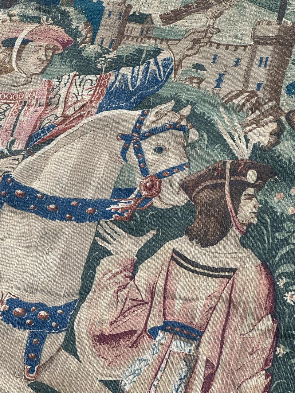 Wonderful Vintage Französisch Bildschirm von Hand gedruckt Tapestry 