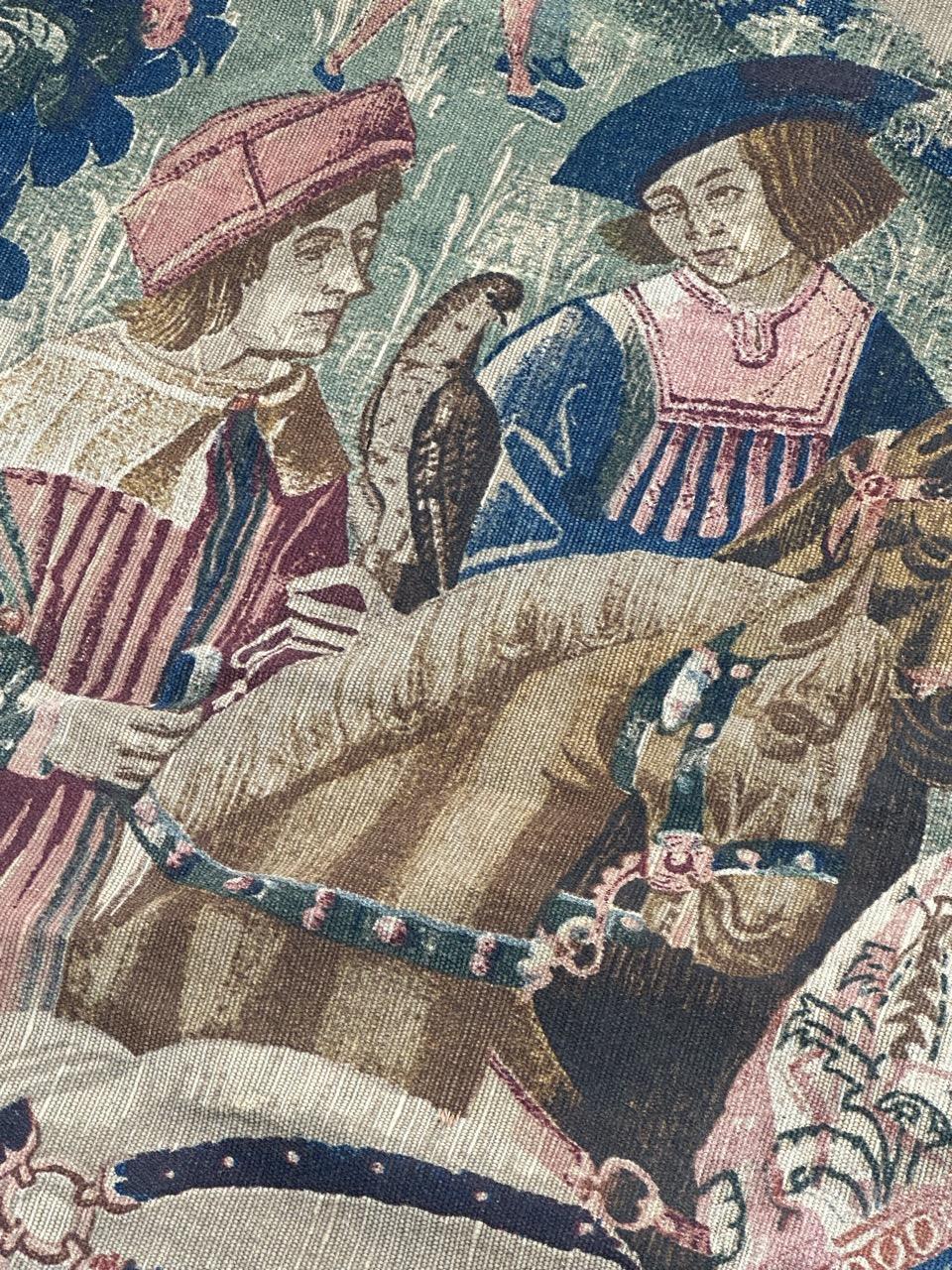 Wonderful Vintage Französisch Bildschirm von Hand gedruckt Tapestry 