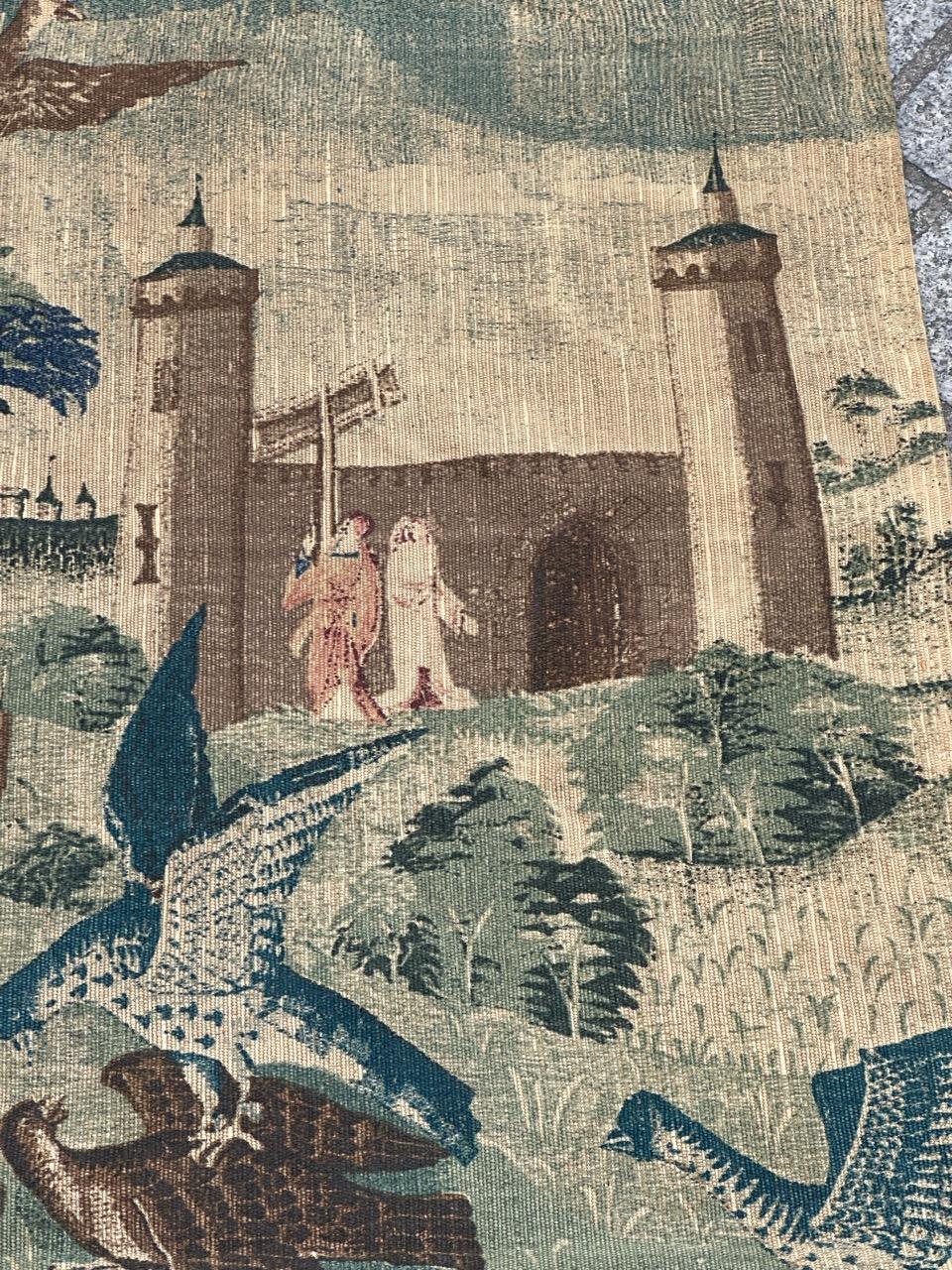 Wonderful Vintage Französisch Bildschirm von Hand gedruckt Tapestry 
