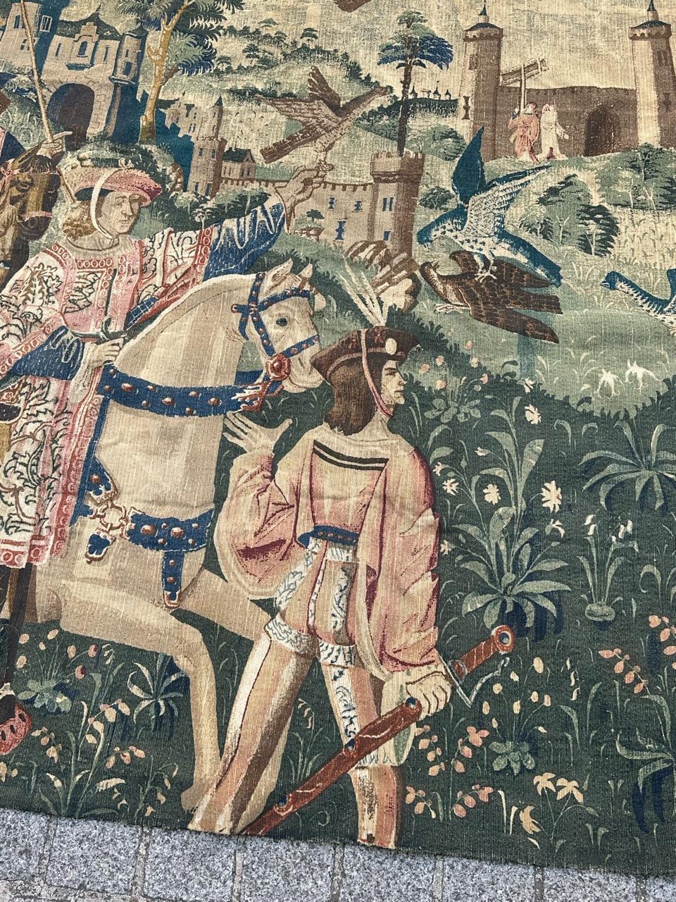 Wonderful Vintage Französisch Bildschirm von Hand gedruckt Tapestry 