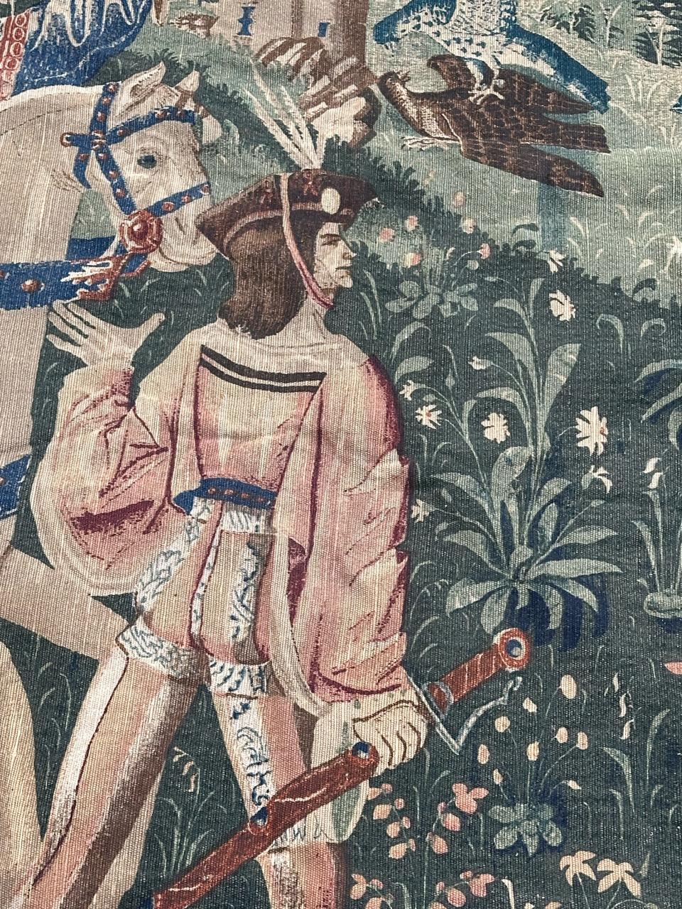 Wonderful Vintage Französisch Bildschirm von Hand gedruckt Tapestry 
