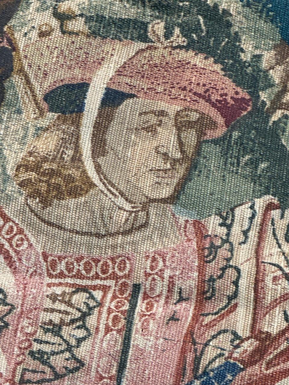 Wonderful Vintage Französisch Bildschirm von Hand gedruckt Tapestry 