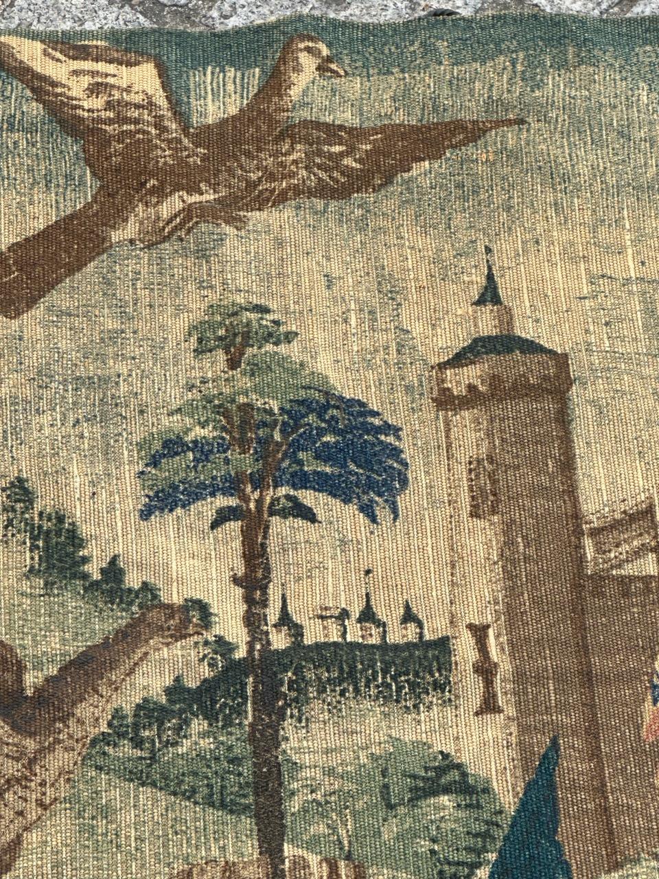 Wonderful Vintage Französisch Bildschirm von Hand gedruckt Tapestry 