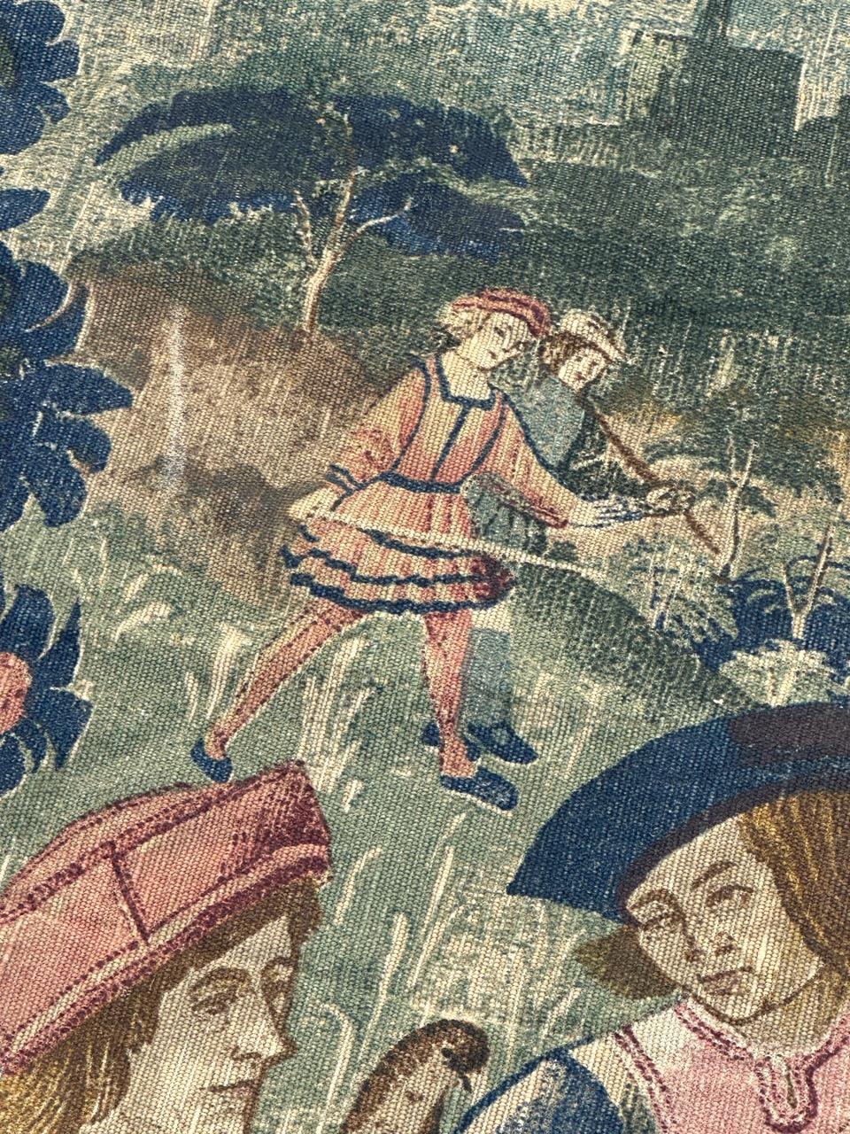 Wonderful Vintage Französisch Bildschirm von Hand gedruckt Tapestry 