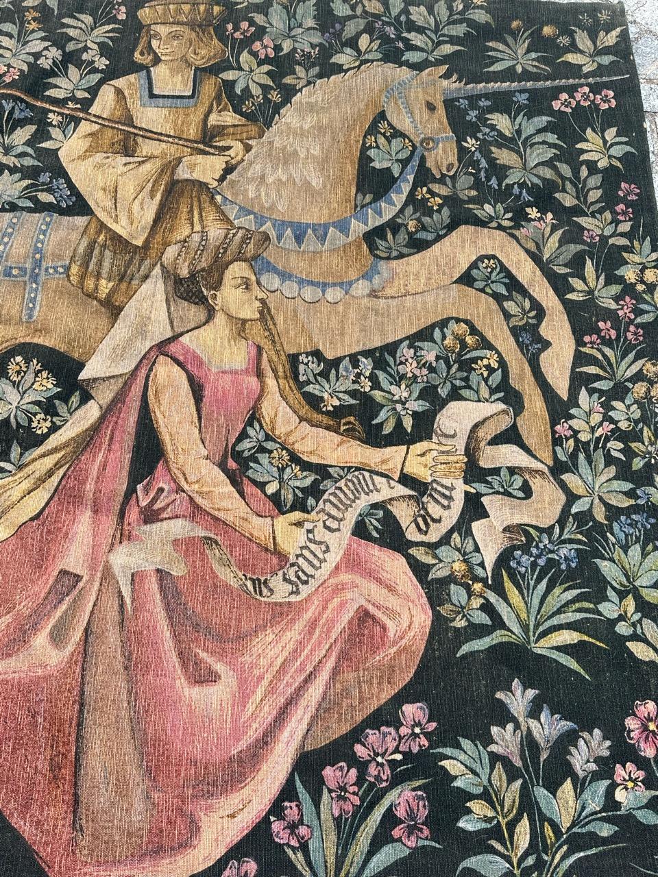 Wunderschöne Vintage Französisch Bildschirm von Hand gedruckt Tapisserie im Angebot 6