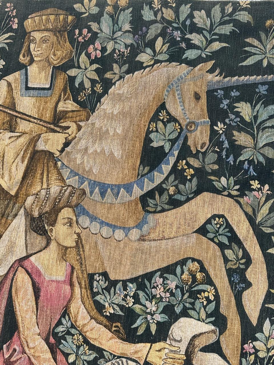 Wunderschöne Vintage Französisch Bildschirm von Hand gedruckt Tapisserie im Angebot 7