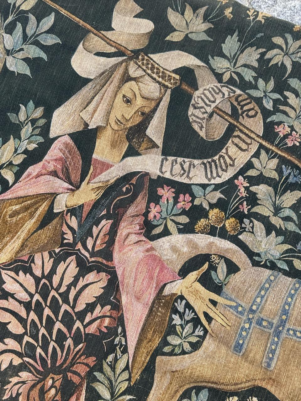 Wunderschöne Vintage Französisch Bildschirm von Hand gedruckt Tapisserie im Angebot 9