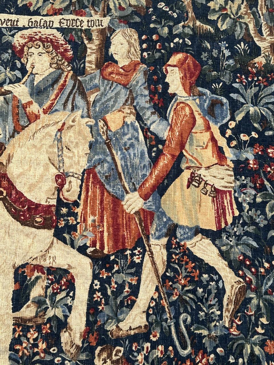 Wunderschöne Vintage Französisch Bildschirm von Hand gedruckt Tapisserie (20. Jahrhundert) im Angebot