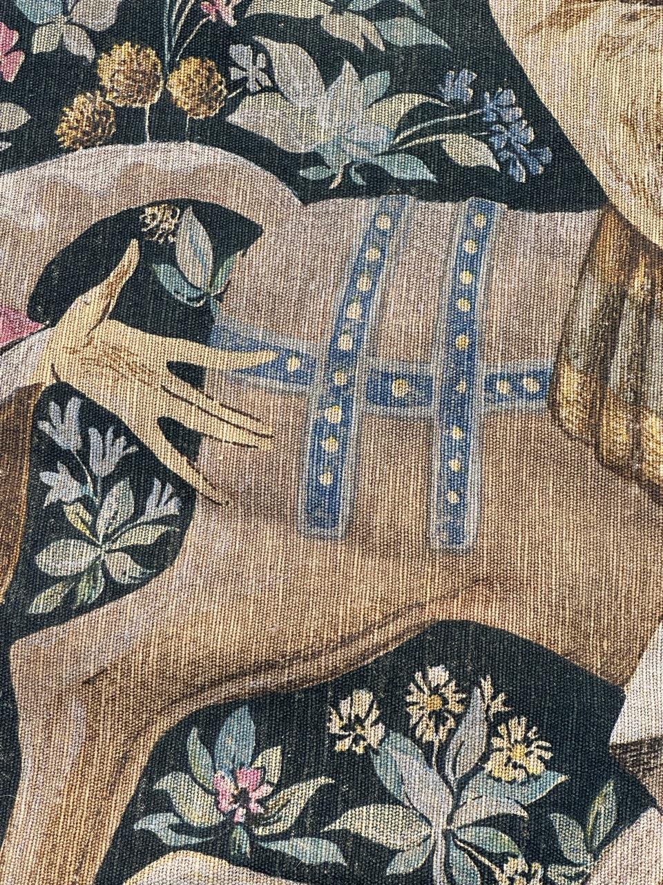 Wunderschöne Vintage Französisch Bildschirm von Hand gedruckt Tapisserie im Angebot 1