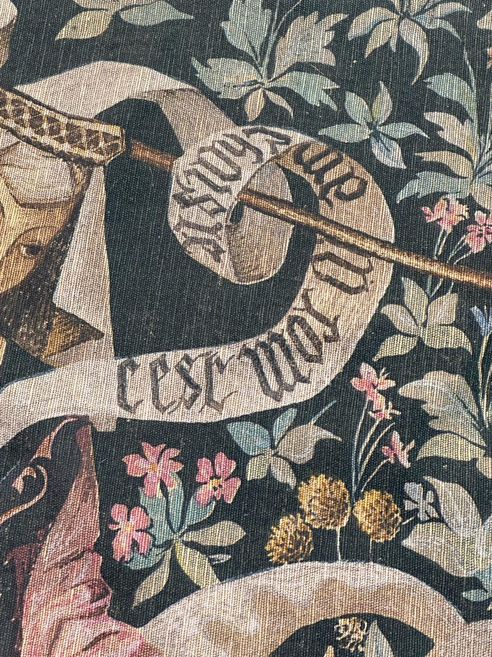 Wunderschöne Vintage Französisch Bildschirm von Hand gedruckt Tapisserie im Angebot 2