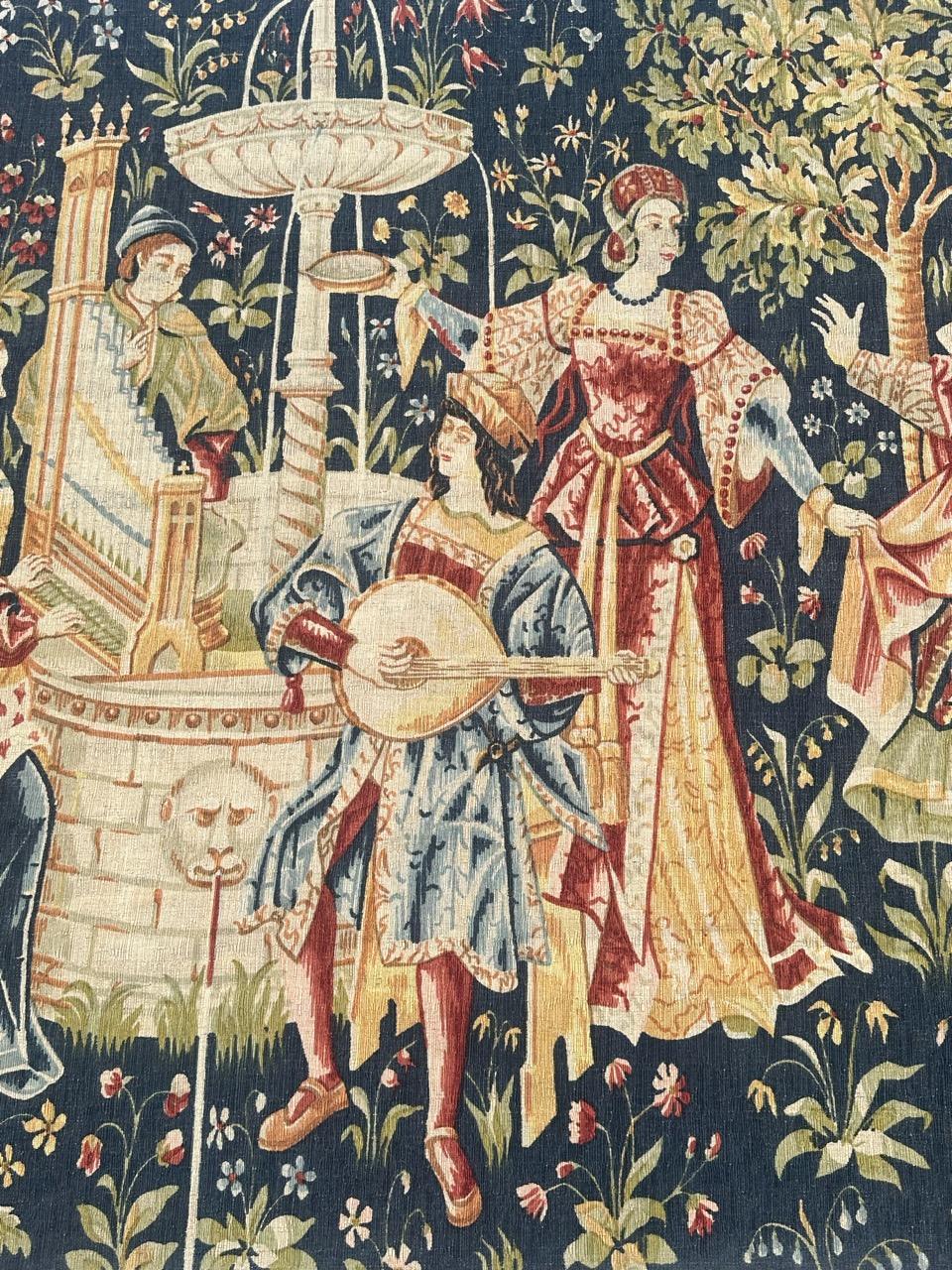 Médiéval Merveilleuse tapisserie sérigraphiée à la main 