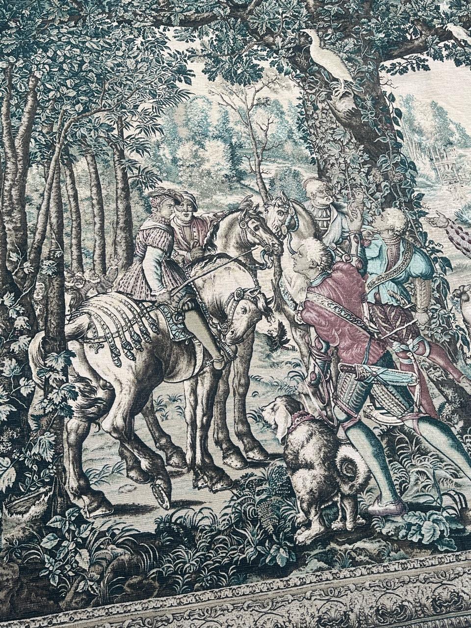 Wunderschöne Vintage Französisch Siebdruck von Hand Tapisserie 
