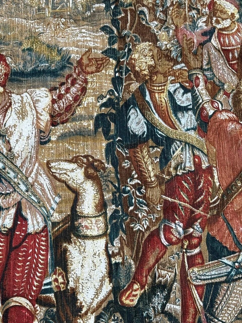 Wunderschöne Vintage Französisch Siebdruck von Hand Tapisserie 