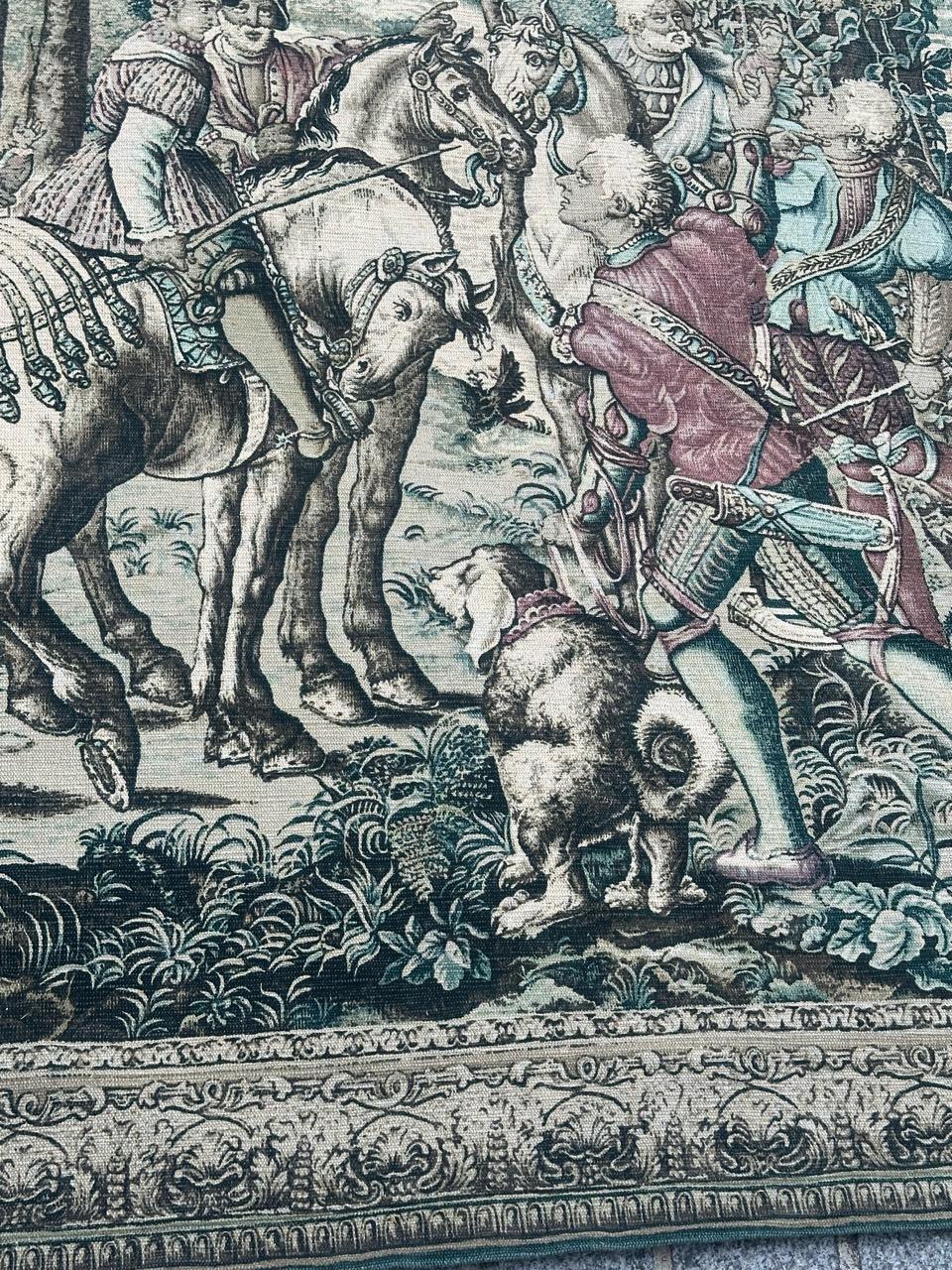 Wunderschöne Vintage Französisch Siebdruck von Hand Tapisserie 