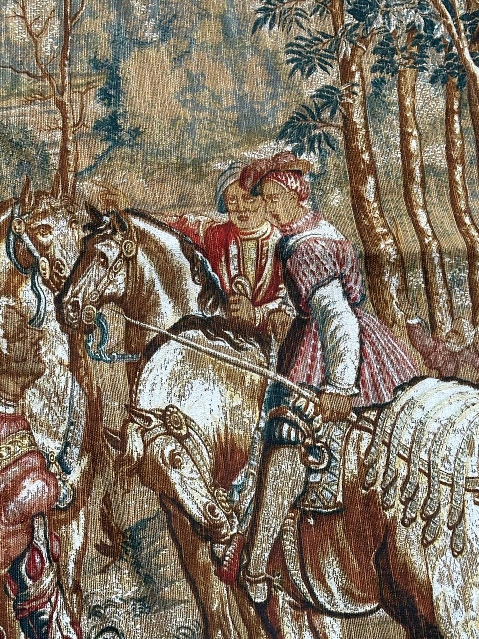 Wunderschöne Vintage Französisch Siebdruck von Hand Tapisserie 