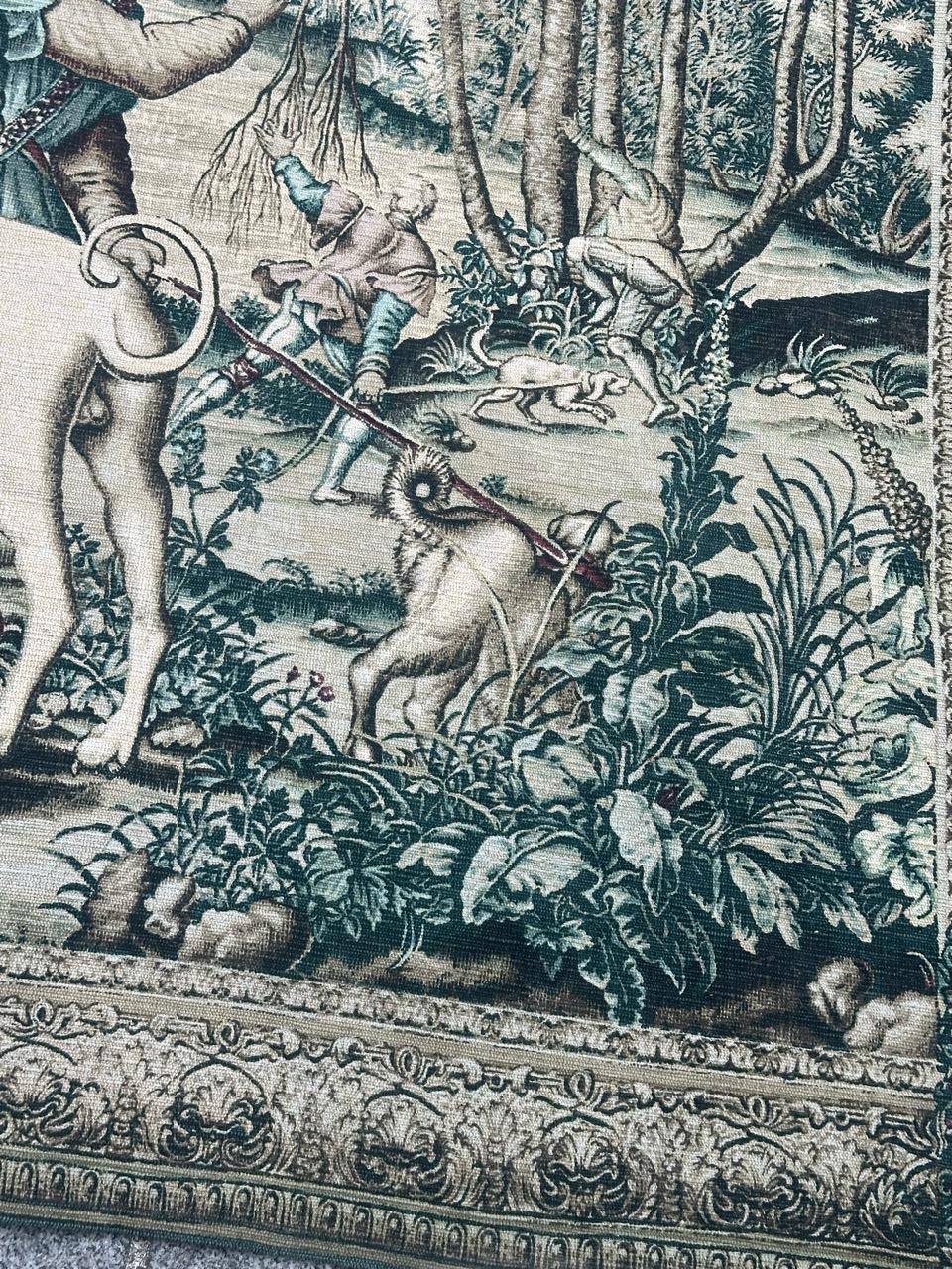 Wunderschöne Vintage Französisch Siebdruck von Hand Tapisserie 