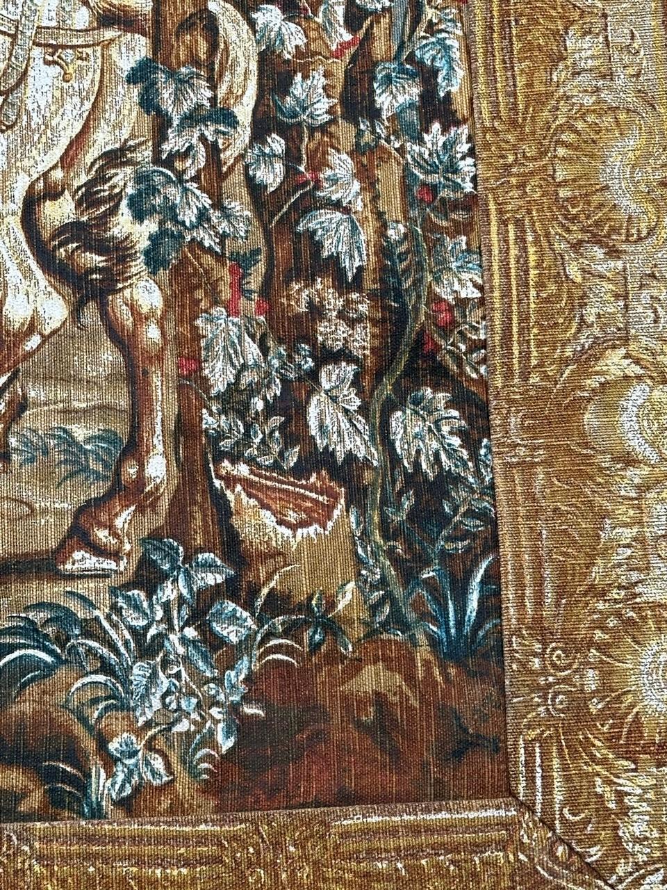 Wunderschöne Vintage Französisch Siebdruck von Hand Tapisserie 