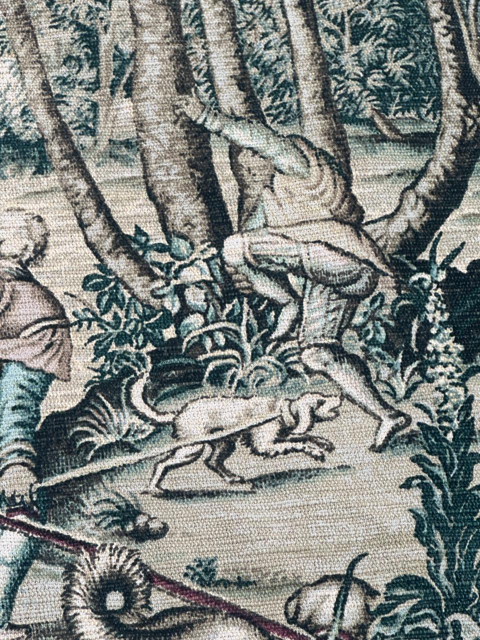 Wunderschöne Vintage Französisch Siebdruck von Hand Tapisserie 