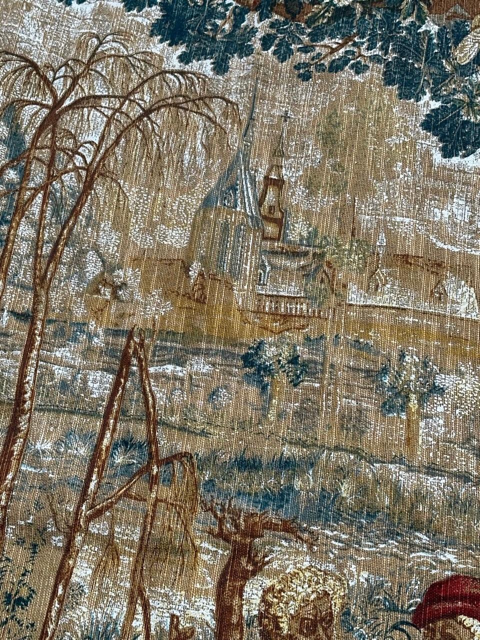 Wunderschöne Vintage Französisch Siebdruck von Hand Tapisserie 