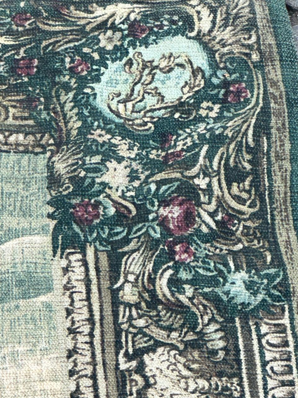 Wunderschöne Vintage Französisch Siebdruck von Hand Tapisserie 