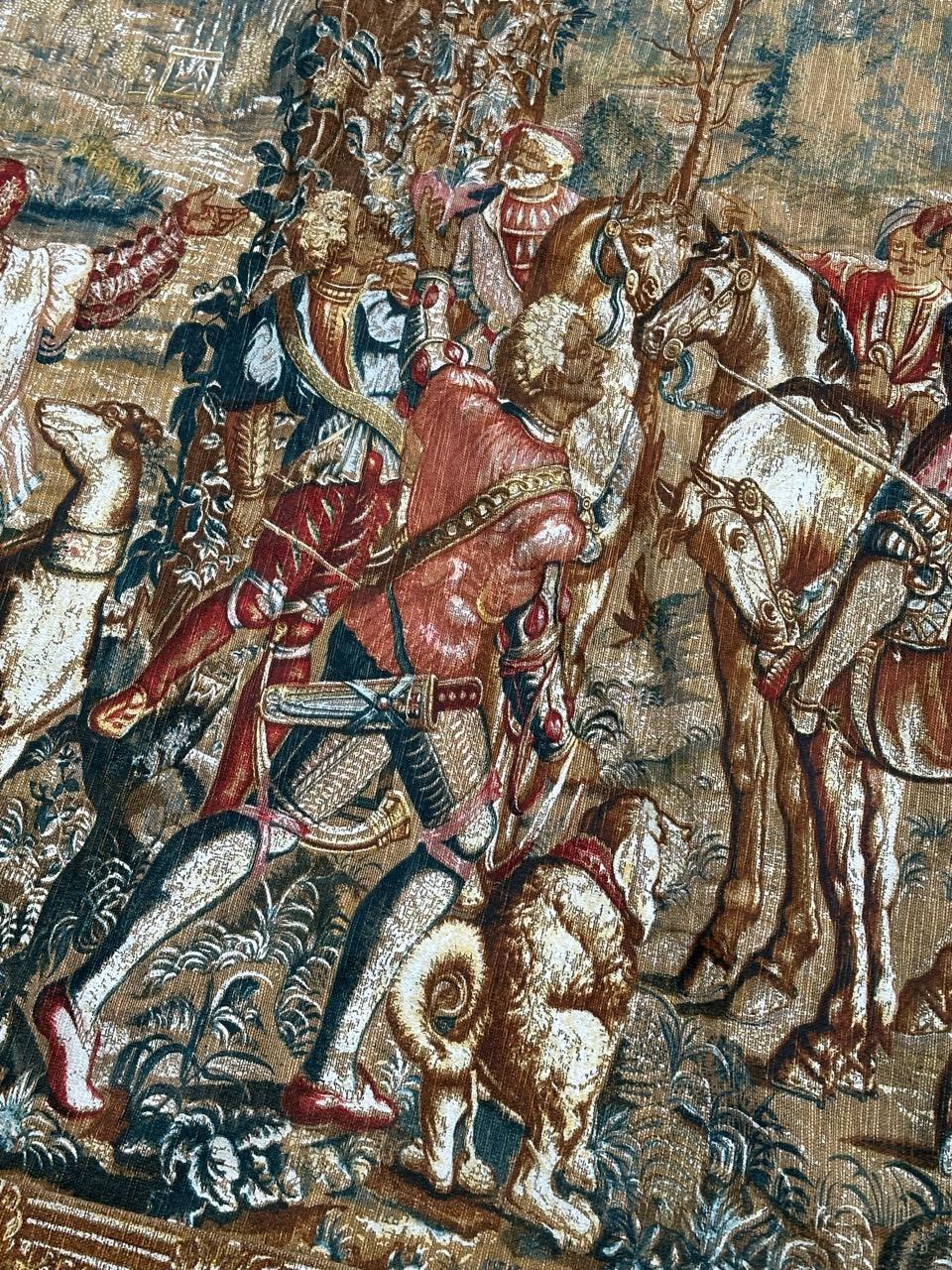 Wunderschöne Vintage Französisch Siebdruck von Hand Tapisserie 