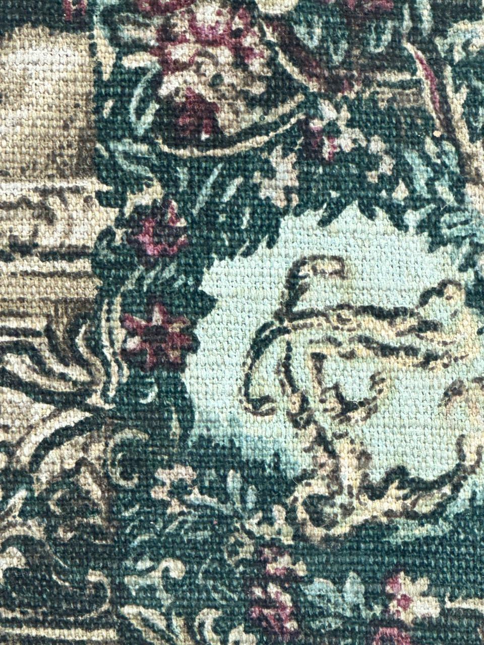 Wunderschöne Vintage Französisch Siebdruck von Hand Tapisserie 