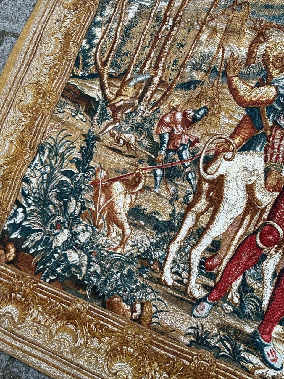 Wunderschöne Vintage Französisch Siebdruck von Hand Tapisserie 