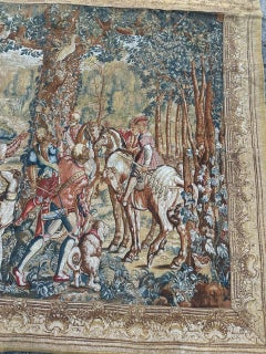 Merveilleuse Tapisserie Vintage Française sérigraphiée à la main " La Chasse de Maximilian "