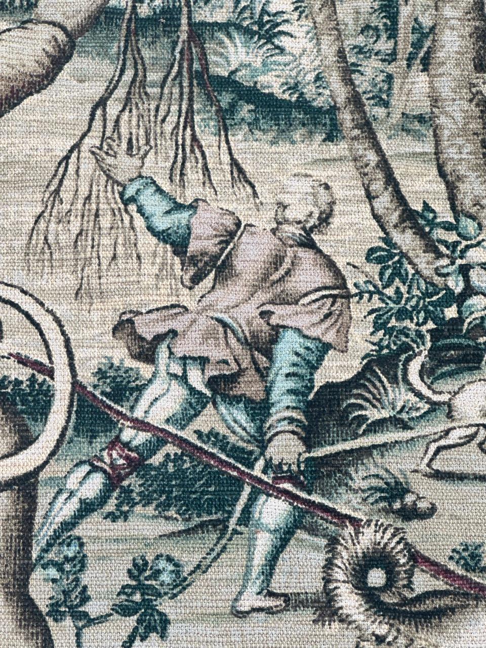 Wunderschöne Vintage Französisch Siebdruck von Hand Tapisserie 