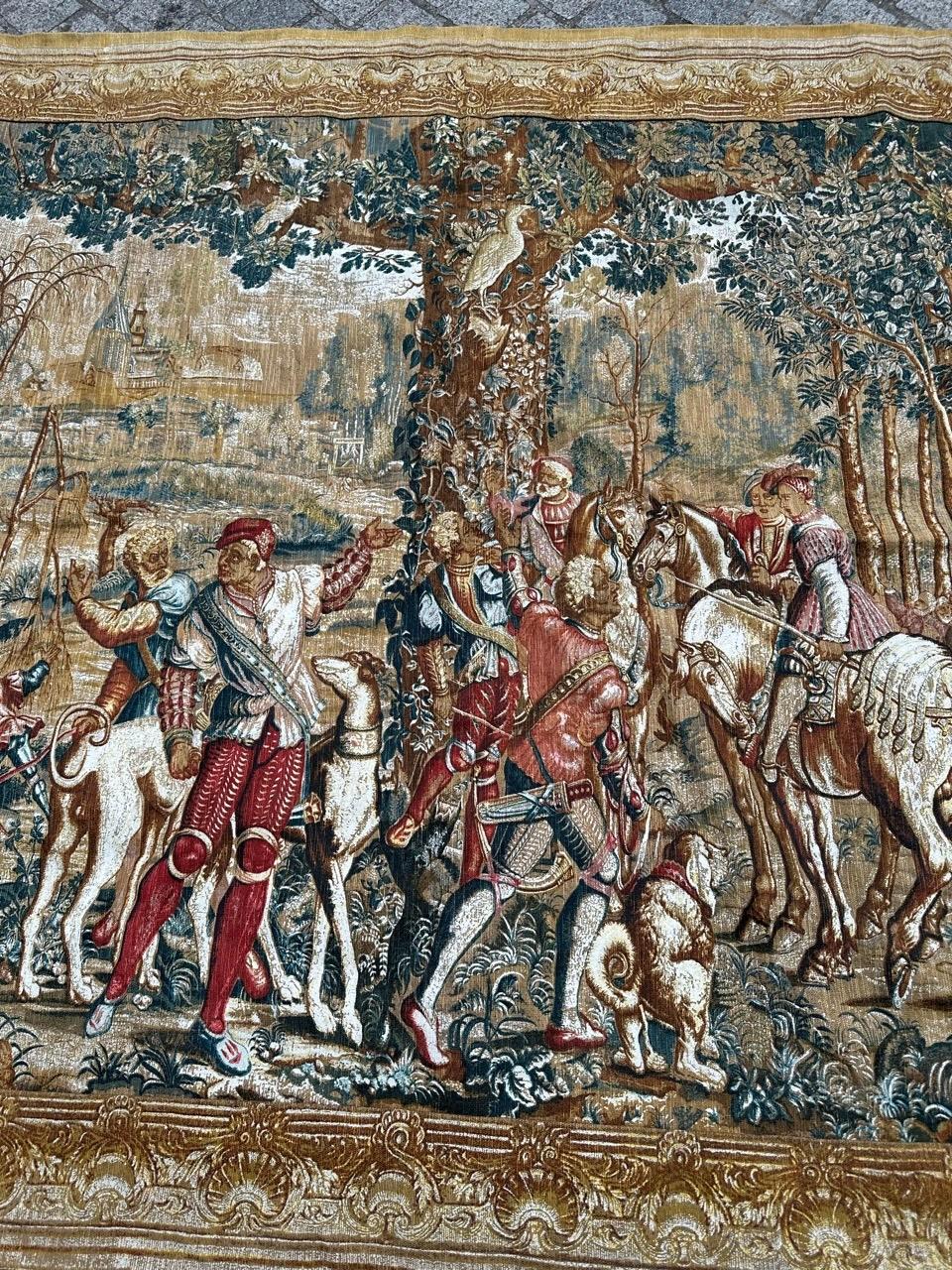 Wunderschöne Vintage Französisch Siebdruck von Hand Tapisserie 