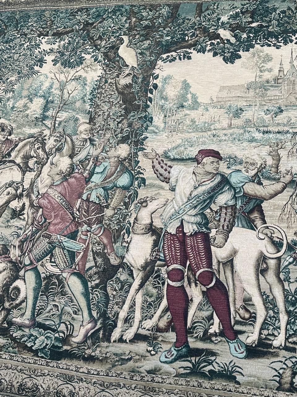 Wunderschöne Vintage Französisch Siebdruck von Hand Tapisserie 